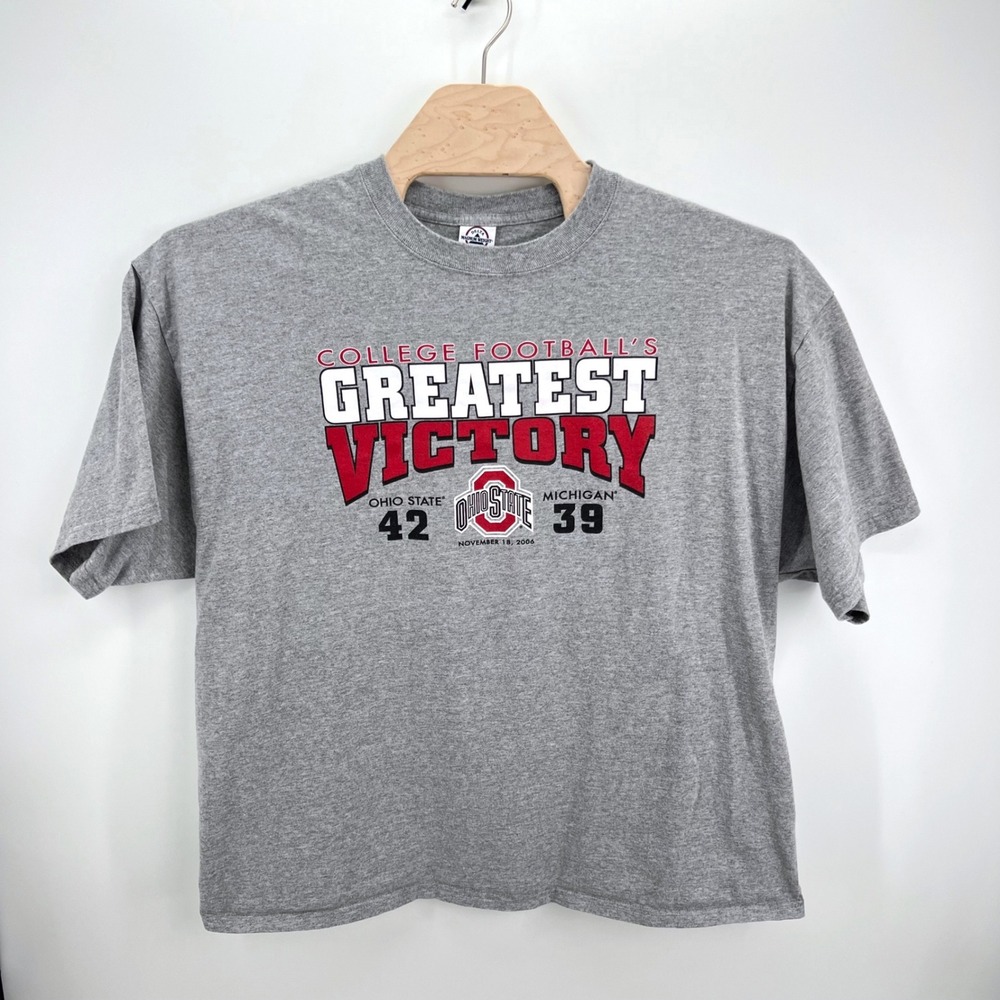 Ohio State Buckeyes T-Shirt Mens 2XL Gray 2006 Greatest Victory Beat Michigan